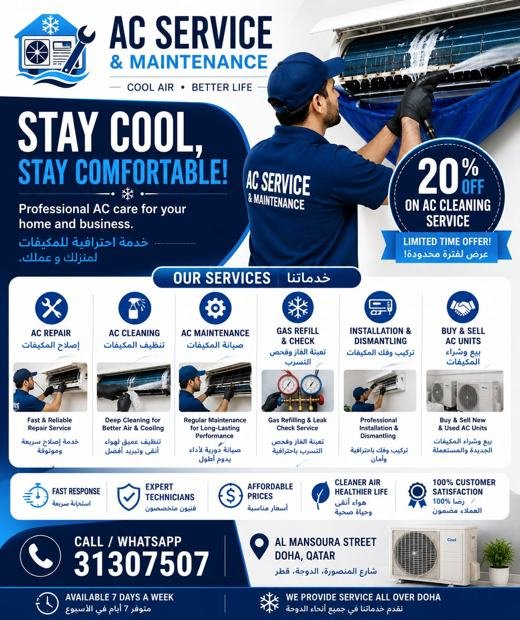 Stay Cool, Stay Comfortable — AC Service and Maintenance services in Doha